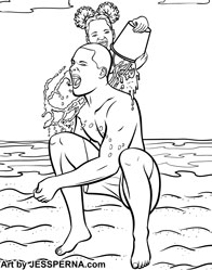 Beach Coloring Page Illustrator