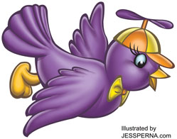 Purple Bird Children's Book Illustration