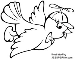 Cartoon Flying Bird Coloring Page American Illustrator