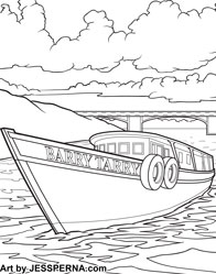 Tour Boat Coloring Page Artist