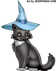 Cat Wearing Hat Digital Illustration