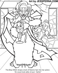 Mean Witch Coloring Page Illustration