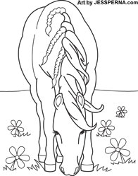 Braided Pony Coloring Page