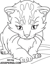 Stalking House Cat Coloring Page