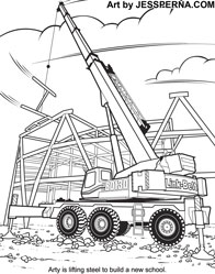Building Crane Coloring Page Artist