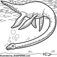 Dinosaur Swimming Coloring Book
