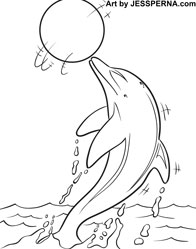 Dolphin Jumping Coloring Page