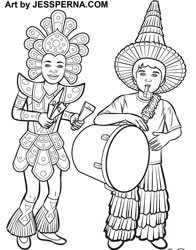 Bahamas Festival Music Coloring Page