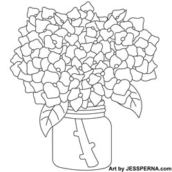Mason Jar Flowers Quilt Block Pattern Designer