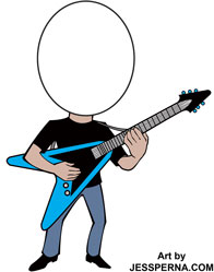Guitarist Stand-In Cartoon 