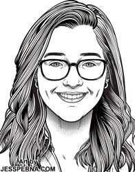 Journalist Byline Portrait Black and White Drawing