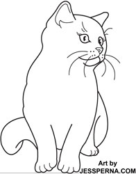Standing Kitten Coloring Page
