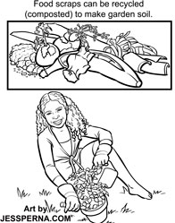 Recycling Scraps Coloring Page