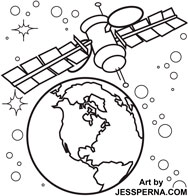Space Station Adult Coloring Page
