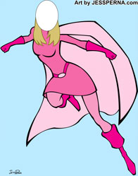 Stand-In Superhero Woman Cartoon