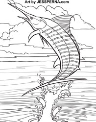 Swordfish Coloring Page Illustrator