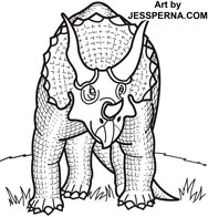 Triceratops Coloring Page Artwork