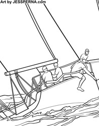 Yacht  Race Coloring Page